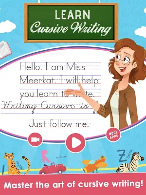 Kids Learn Cursive Writing - Cursive For Toddlers Screenshot 0