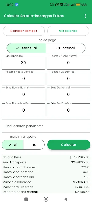 CalcularSalario-RecargosExtras Screenshot 0