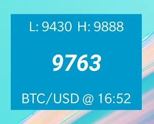 Widget showing Bitcoin BTC val Screenshot 0