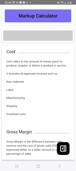 Markup Calculator Screenshot 2