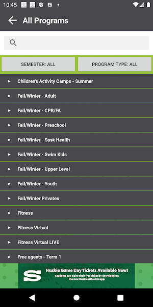 USask Rec Screenshot 2