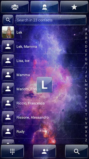 Dialer theme Galaxy Glass Screenshot 3