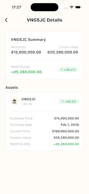 WealthFy - Gold Portfolio Screenshot 3