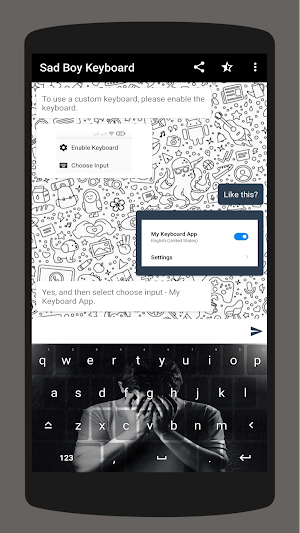 Sad Boy Keyboard Theme Screenshot 1