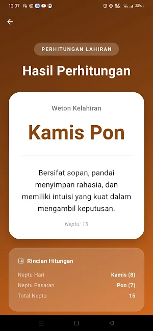 Kakulator Weton:Jodoh,nikah Screenshot 2