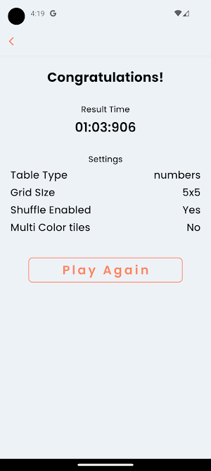 Schulte-Table Screenshot 2