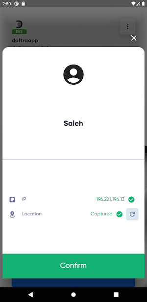 Daftra ESS Attendance App Screenshot 2