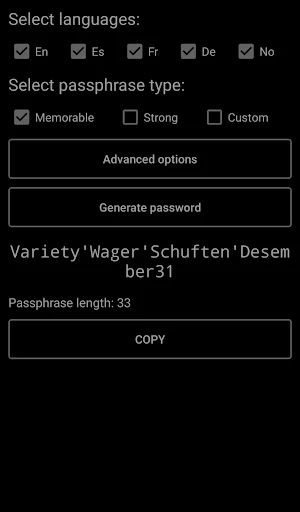 Passphrase Generator Screenshot 3