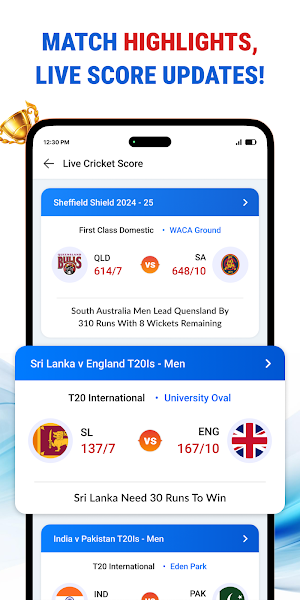 Live Cricket Score Screenshot 1
