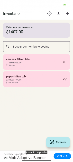 Inventario Codigo de Barras Screenshot 0