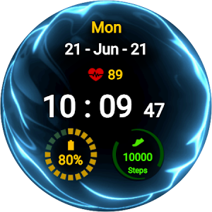 Three Color Fluid Watch Face Screenshot 2