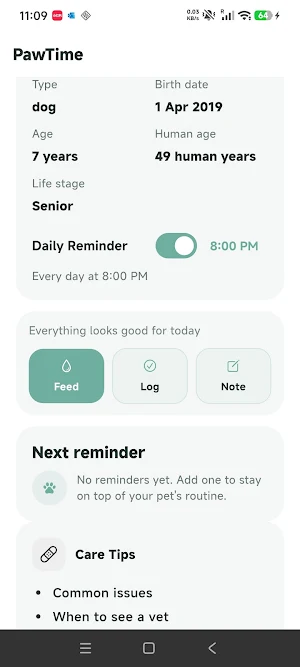 PawTime - Pet Care Reminder Screenshot 0