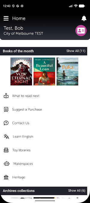 City of Melbourne Library app Screenshot 2