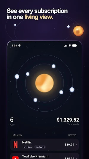 Arcora: Subscription Tracker Screenshot 0