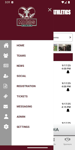 MICDS Athletics Screenshot 2