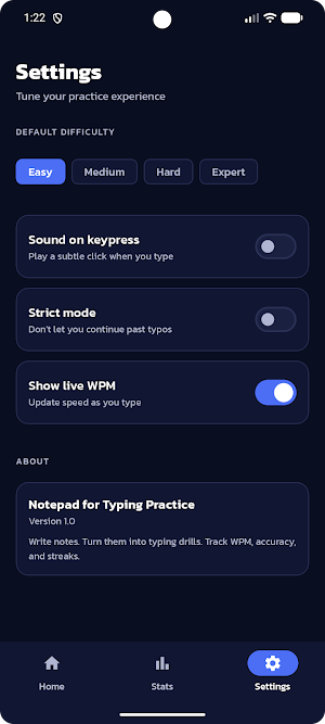 Notepad for Typing Practice Screenshot 2