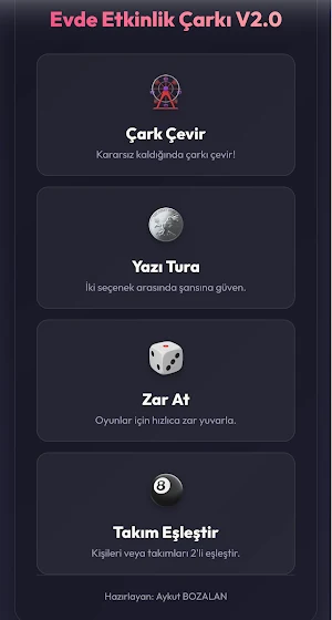 Evde Etkinlik Çarkı Screenshot 2
