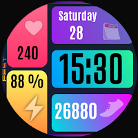 Color Fest Digital Watch Face