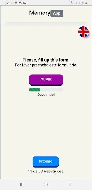 English Memory App Screenshot 0