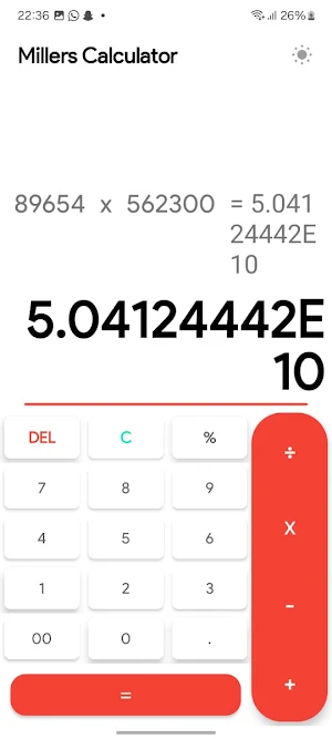 Millers Calculator Screenshot 2