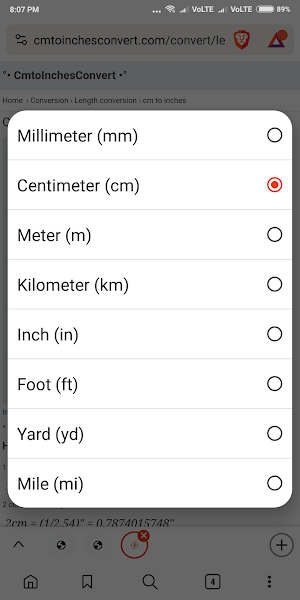 Centimeters to Inches Convert Screenshot 1
