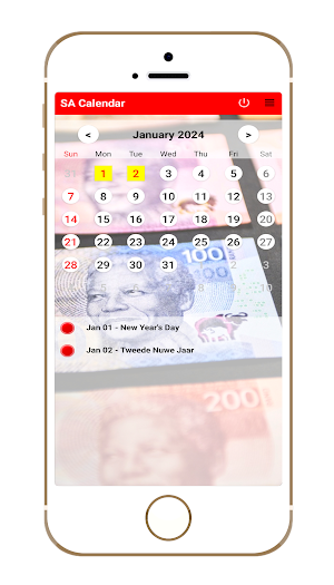 South Africa Calendar Screenshot 1