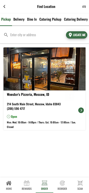 Wooster's Pizzeria app Screenshot 2