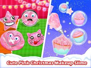 Pink Christmas Makeup Slime Screenshot 0