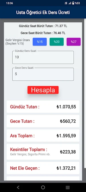 Ek Ders Hesapla: Usta Öğretici Screenshot 1