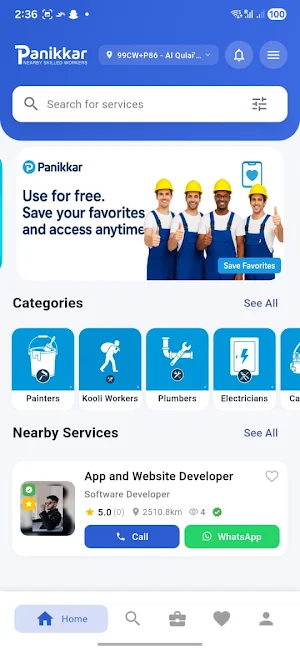 Panikkaar - Nearby Workers Screenshot 1