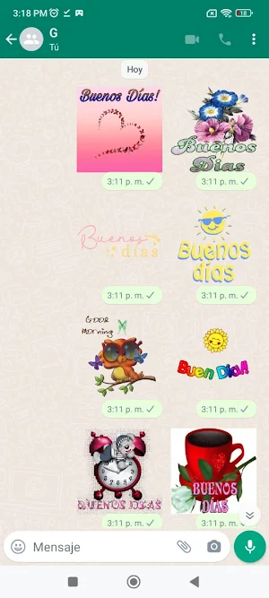 Buenos dias sticker movimiento Screenshot 1