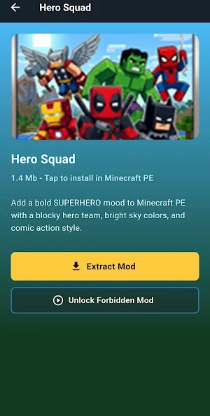 Superheroes mod Minecraft PE Screenshot 2