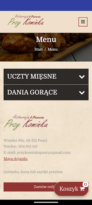 Restauracja przy Kominku Psary Screenshot 0