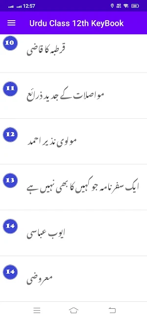 Urdu Class 12th KeyBook Screenshot 2