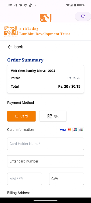 Lumbini Tickets Screenshot 3