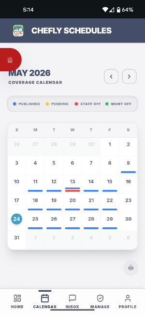 Chefly Schedules Screenshot 2