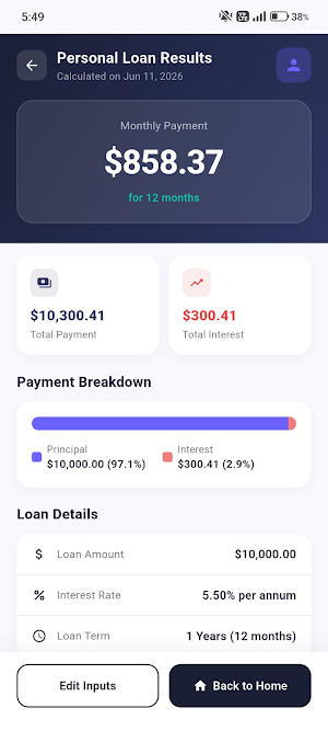 Smart Cash: Loan Calculator Screenshot 2