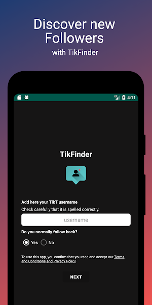 TikFinder - Discover new followers Screenshot 0