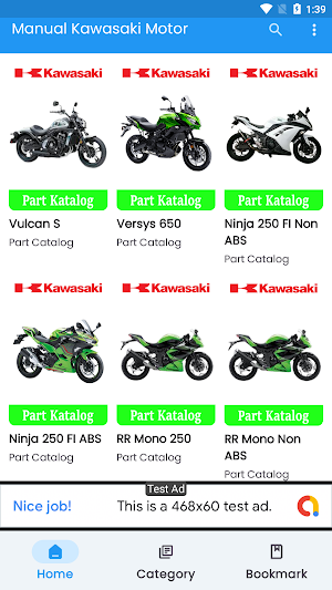 Kawasaki Motor Parts Catalog Screenshot 0