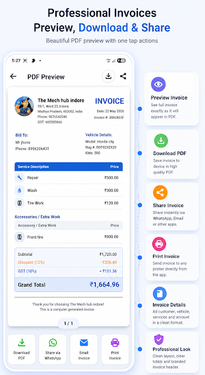 Garage Invoice – Billing App Screenshot 3