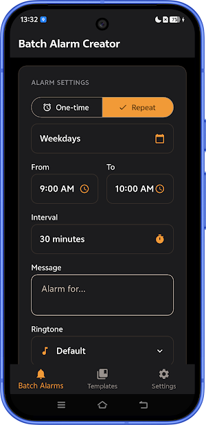 Batch Alarm Creator Screenshot 0