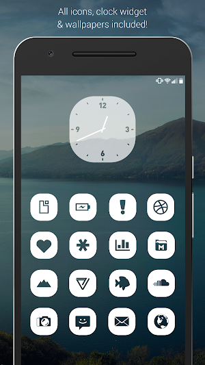 Pasty - White Icon Pack (Free Version) Screenshot 0