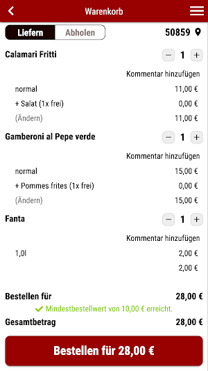 Pizza Paradies Köln Screenshot 1