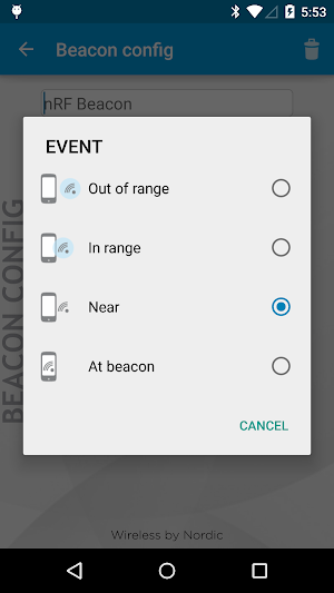 nRF Beacon Screenshot 2