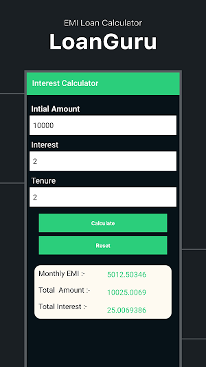LoanGuru : EMI Loan Calculator Screenshot 3