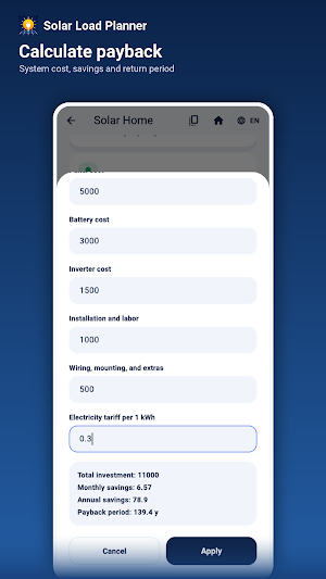 Solar Load Planner Screenshot 0