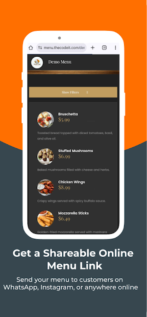 Online Menu Creator Screenshot 2