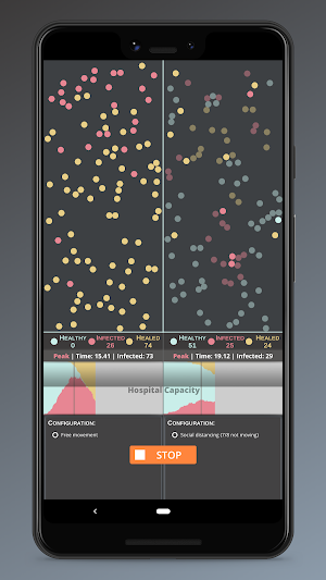 Social Distancing App - Simulation Screenshot 0