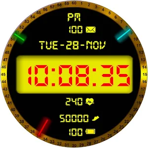 Yellow Watch Face for Wear OS Screenshot 3