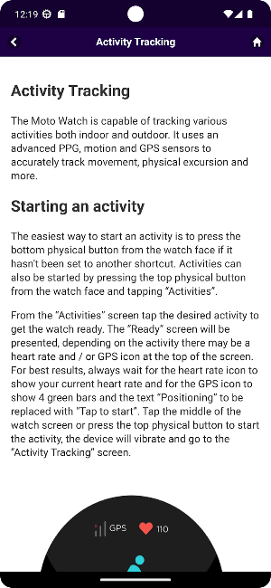 User Guide for Moto Watch 100 Screenshot 2